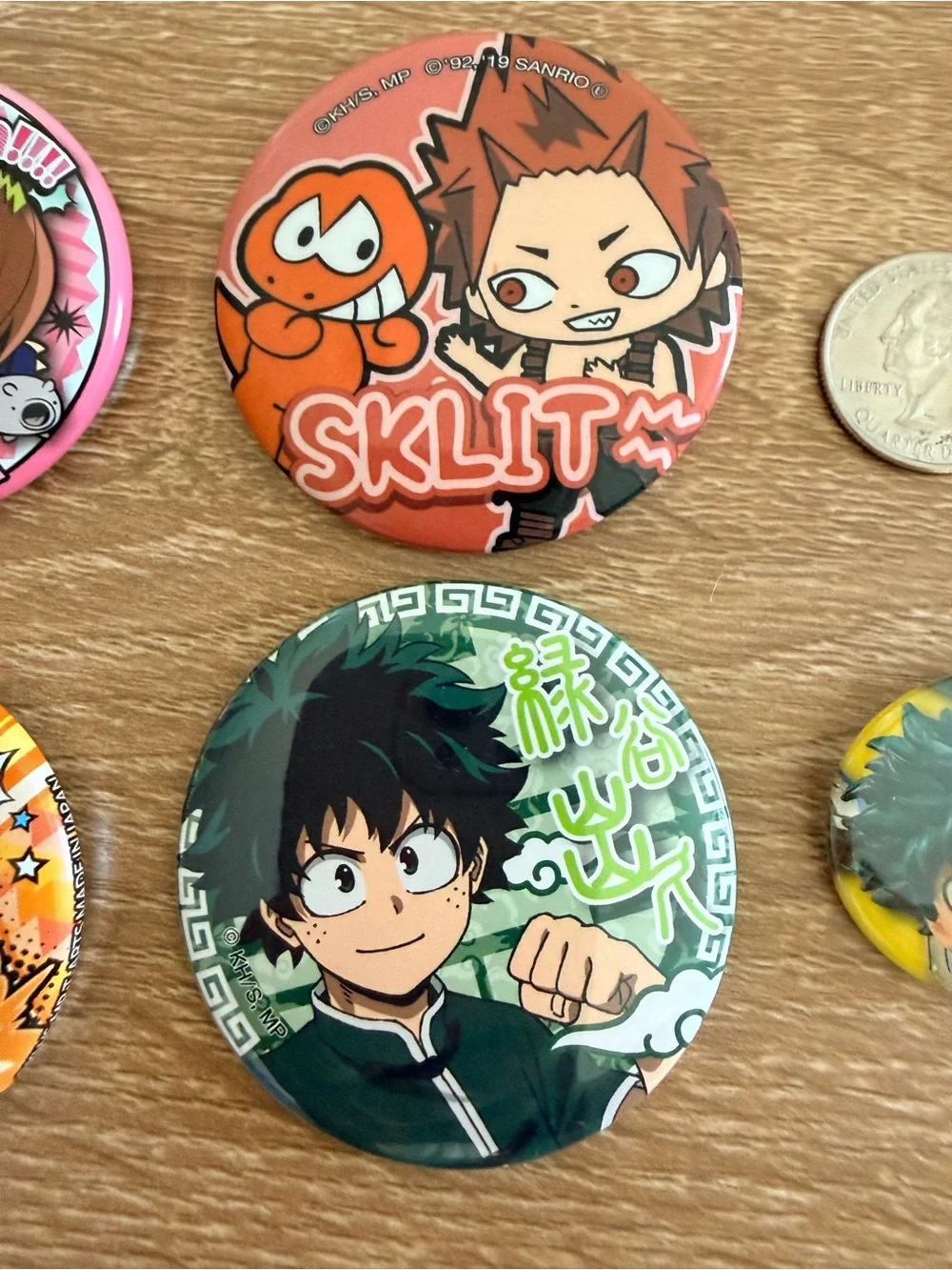 My Hero Academia Midoriya Izuku, Pita , Eijiro Kirishima Character Pin Badges